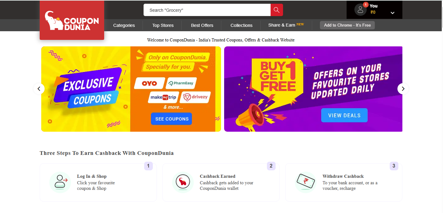 couponsZone is best coupon websites in india